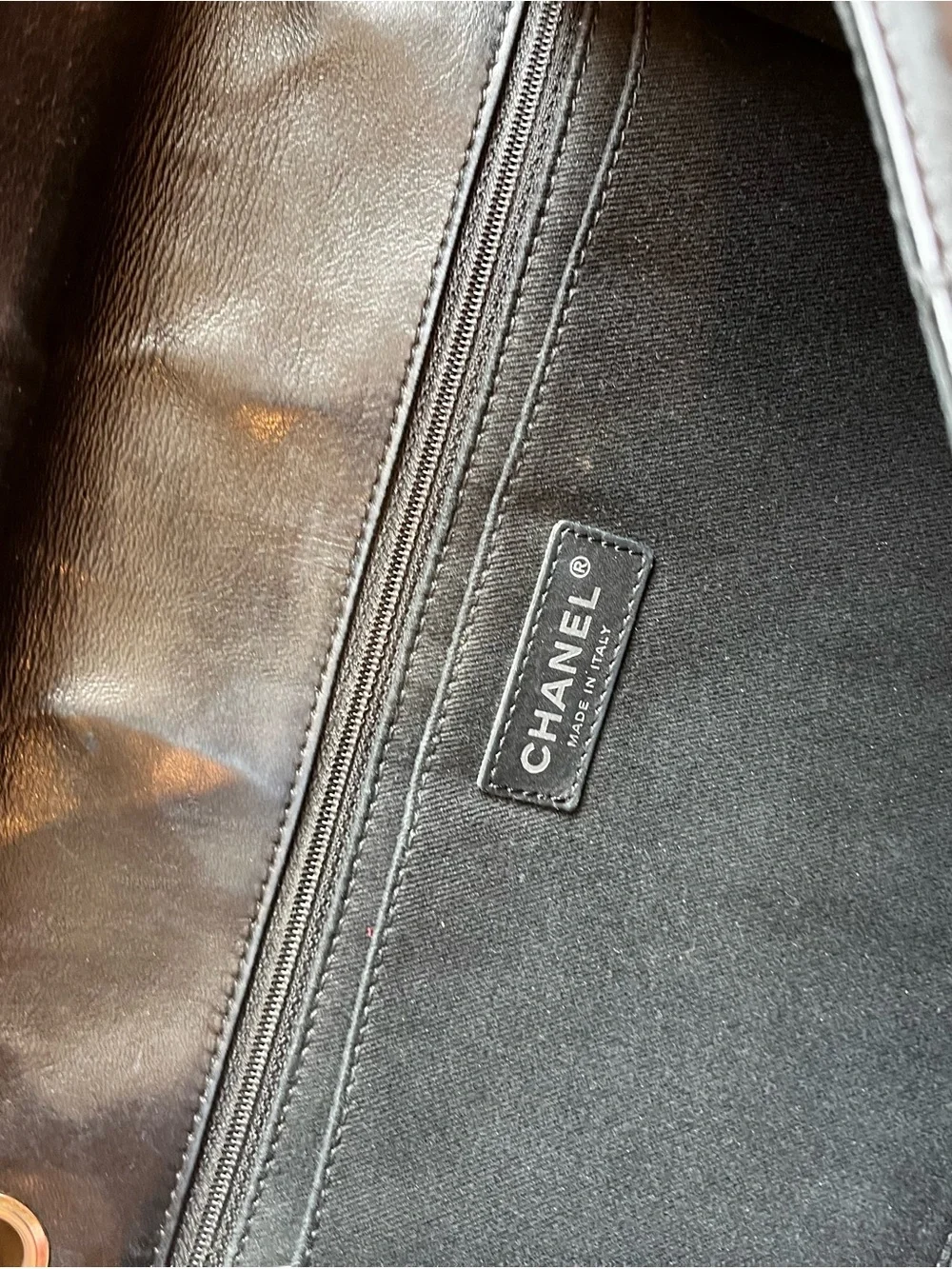 CHANEL Black Quilted Lambskin Flap Shoulder Bag with Silver Chain